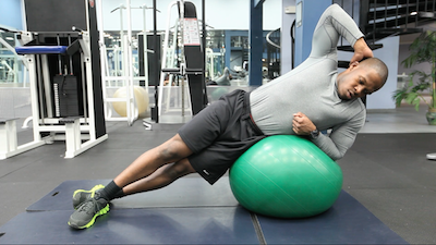Oblique Crunch with Exercise Ball 1
