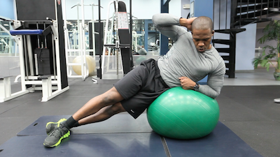 Oblique Crunch with Exercise Ball 2